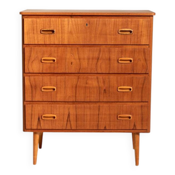 Commode en teck avec poignées en chêne encastrées, Scandinavie, années 1950/1960