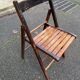2 vintage folding wooden chairs