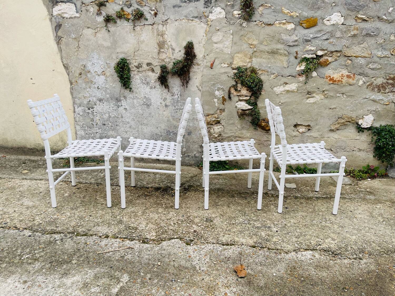 4 chaises tressées triconfort, circa 1970