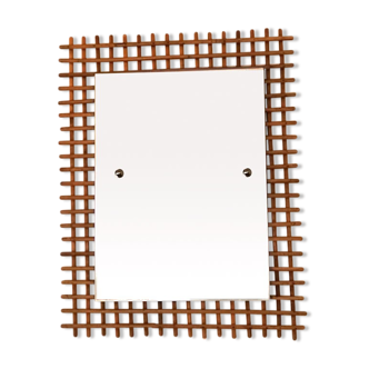 Miroir, crossed rattan frame, 1960 50x56cm