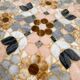 Large Italian pietra dura marble mosaic coffee table, floral inlay, Carrara marble