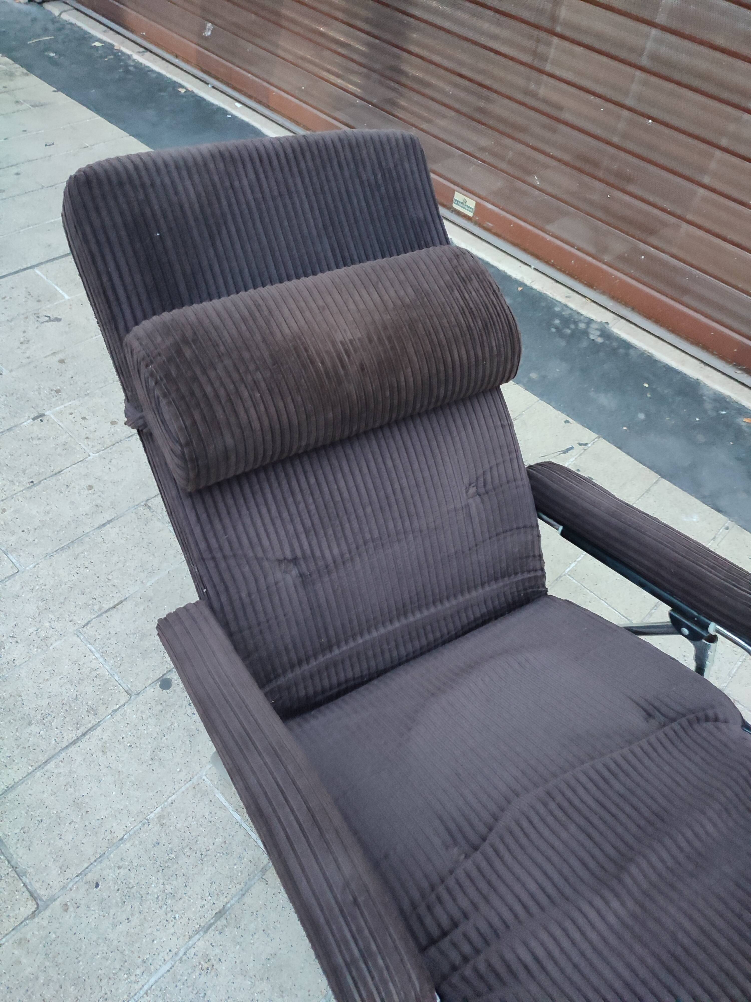 Fauteuil transat Lafuma vintage velours