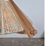 Wabi sabi sisal and plywood pendant lamp by Temde, Switzerland 1960s