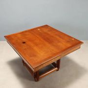 Antique Art Nouveau table in mahogany and glass, Italy, 20th century.