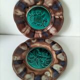 Pair of antique plates - Rubelles Enamel Factory (circa 1845–1855)