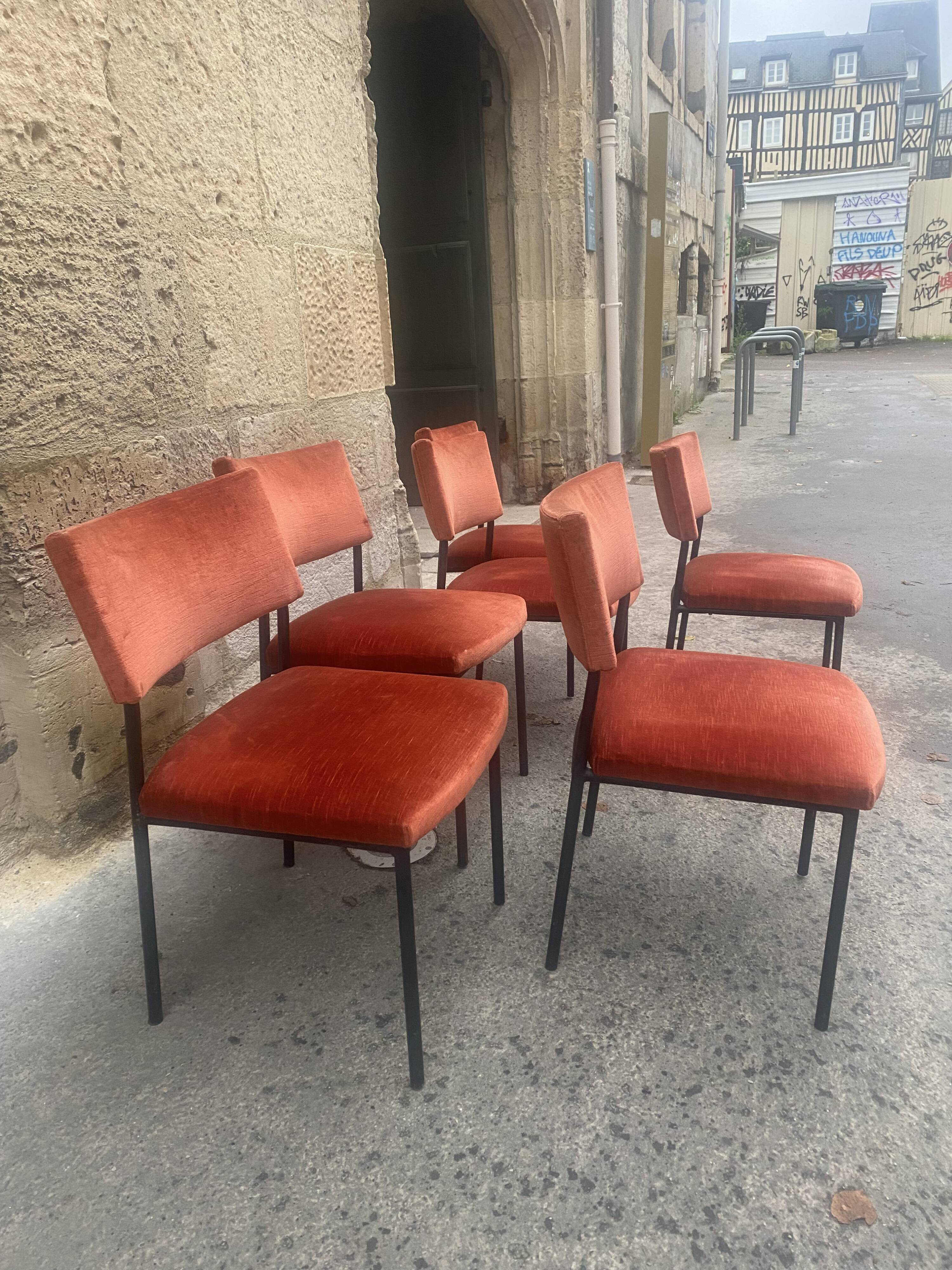 6 Chairs 764 by Joseph Andre Motte, Steiner Editions, 1950