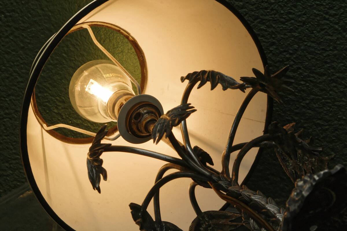 Silver-plated palm lamp, 1910, Thomas Bradbury & Sons