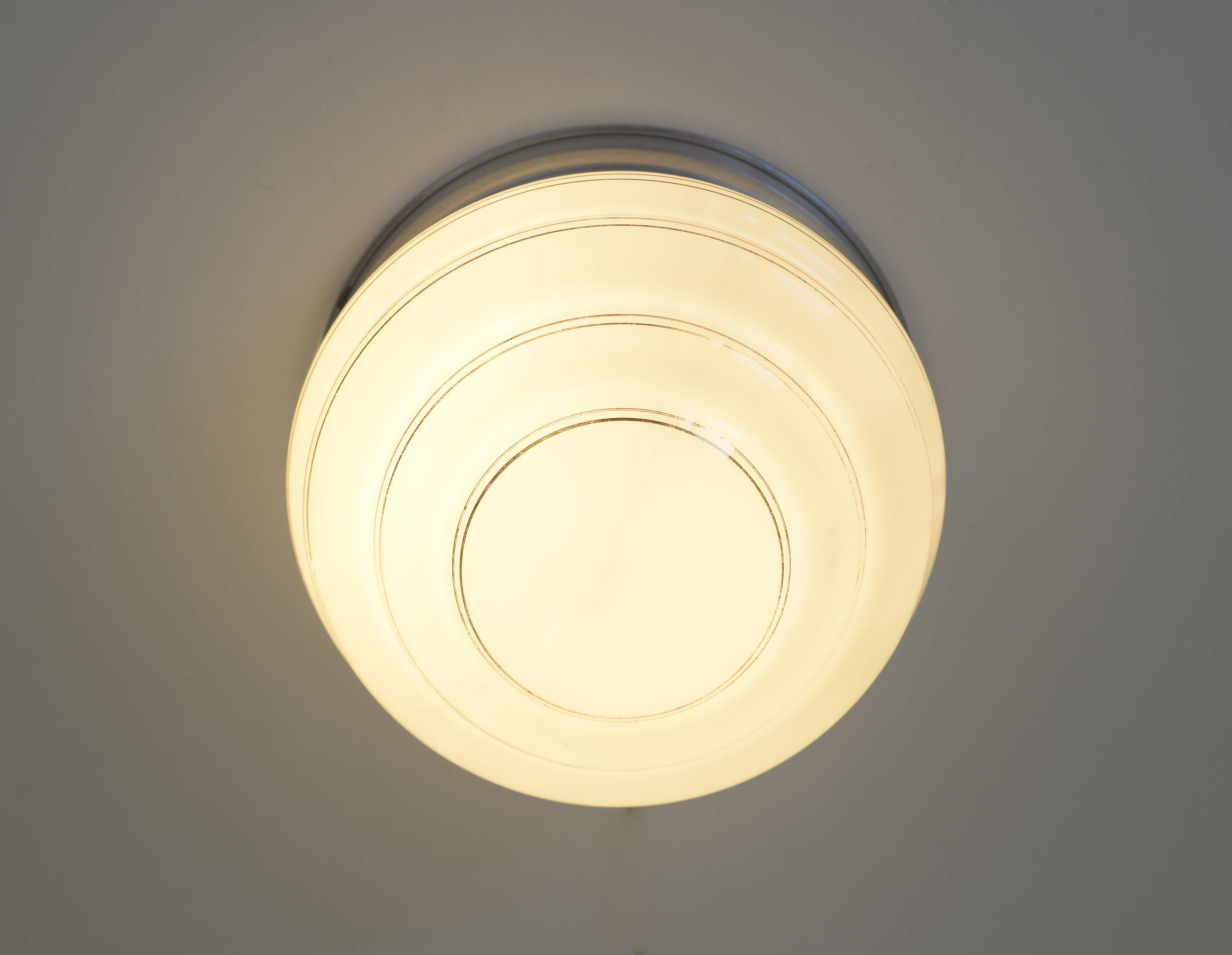 Art Deco Ceiling Lamp / Antique Flush Mount Light / Bauhaus Era Sconce 1930