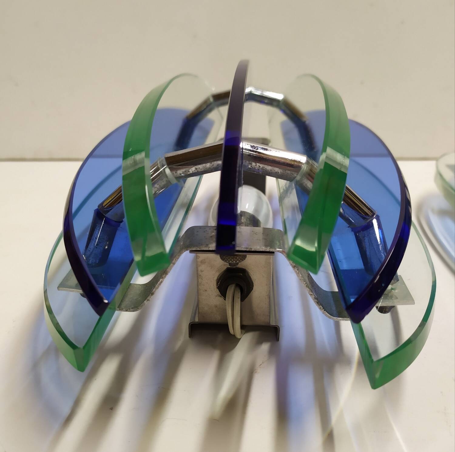 Two Veca wall lights, Italy, 1970s.