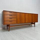 1960s Vintage Large Minimalistic Mid-Century Teak Sideboard