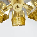 Mid-century design brass and resin pendant, 1960s / Hungary