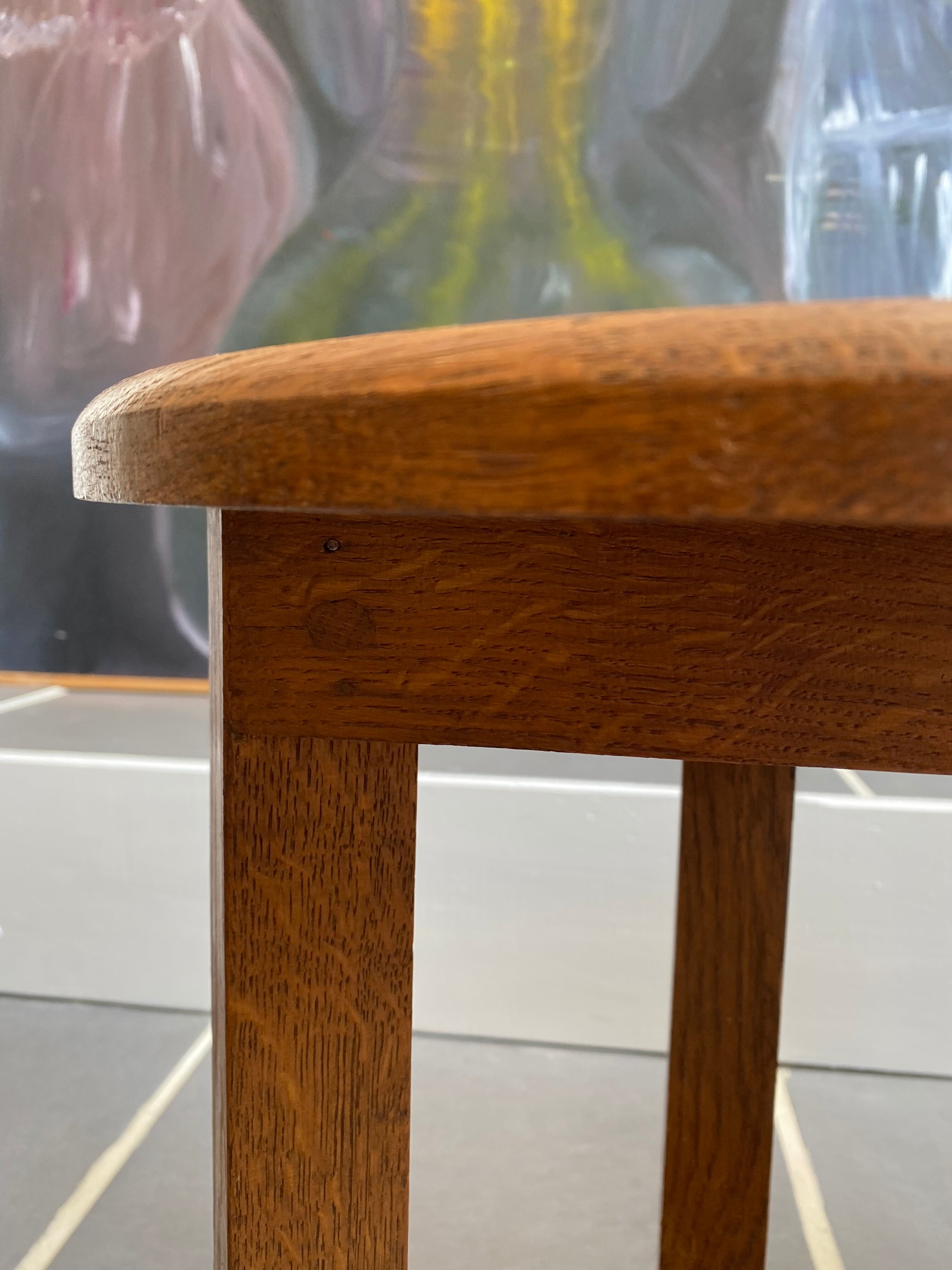 2 Vintage Tripod Oak Stools 50s