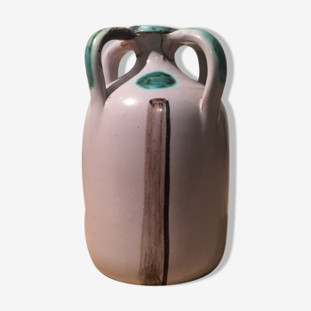 Vase soliflore céramique années 50 à 4 anses