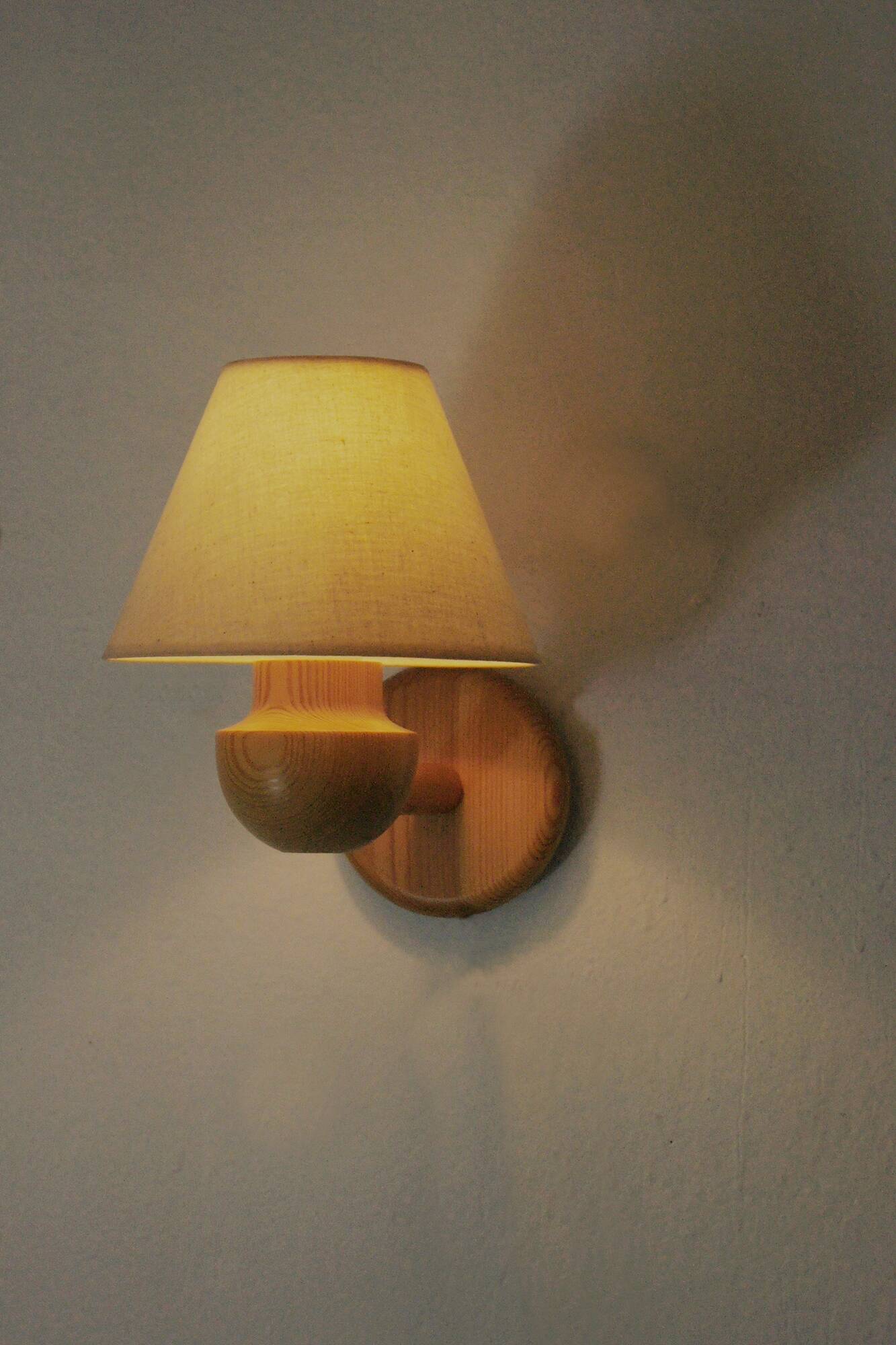 Wooden Wall Light from Ikea, 1970s, Set of 2
