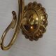 French Vintage Brass Single Wall Light Patterned Frilled Glass Shade