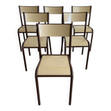 Lot de 6 chaises industrielles 1980