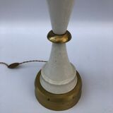 1960s laurel greek key ceramic brass table lamps hollywood regency neoclassical