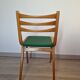 Scandinavian chair vintage beech and green vinyl