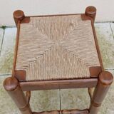 Large vintage straw stool