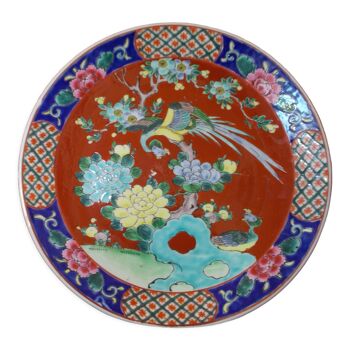 Plat rond porcelaine ancienne Japon Chine Imari Canton