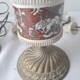Pair of vintage brass/ceramic lamps