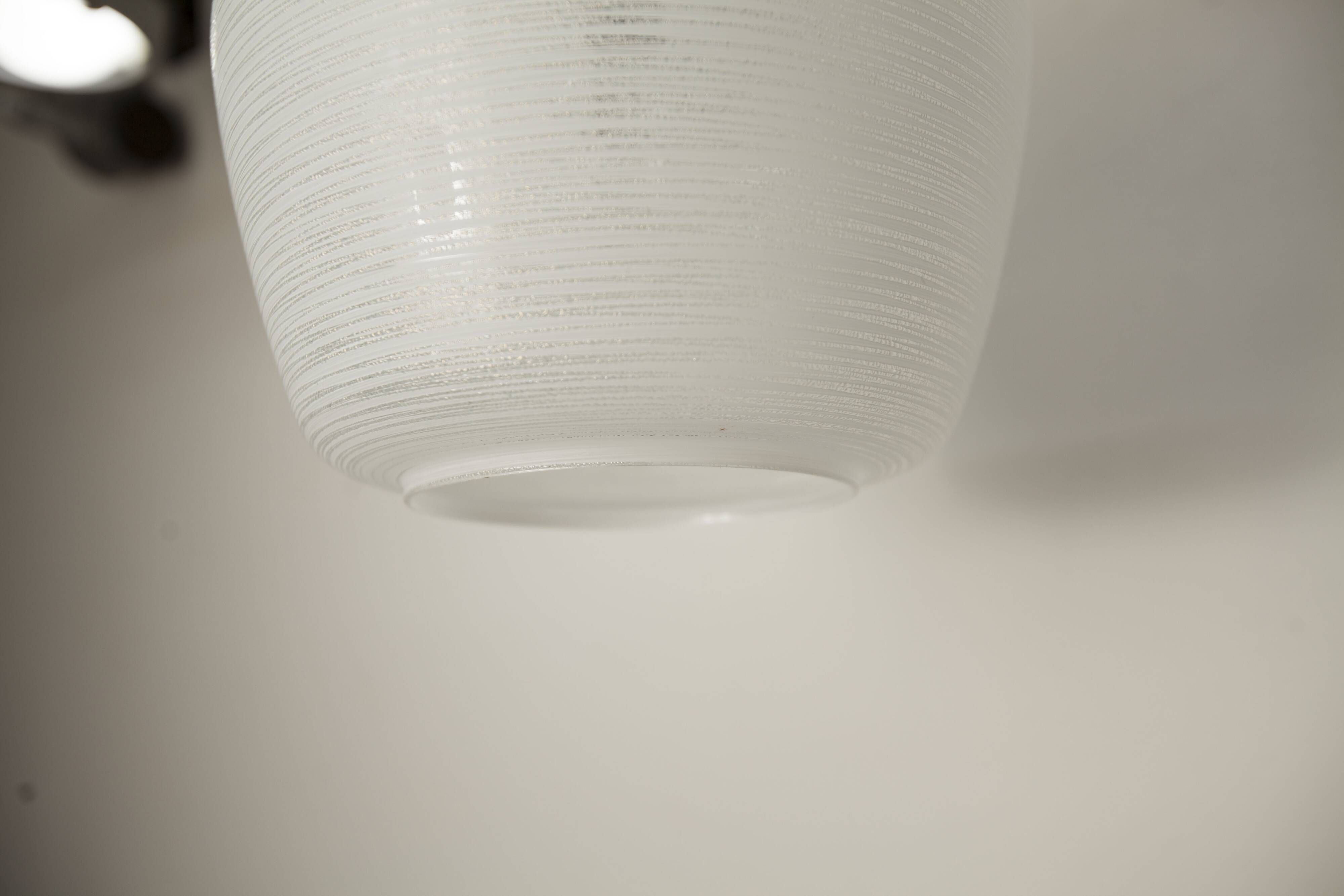 Lustre Italy 1960 striped glass and mid-century brass 1950