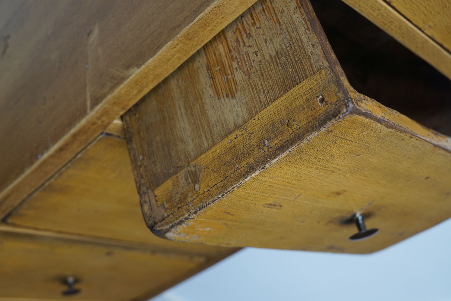 Antique dutch ochre drawer cabinet, early 20th century