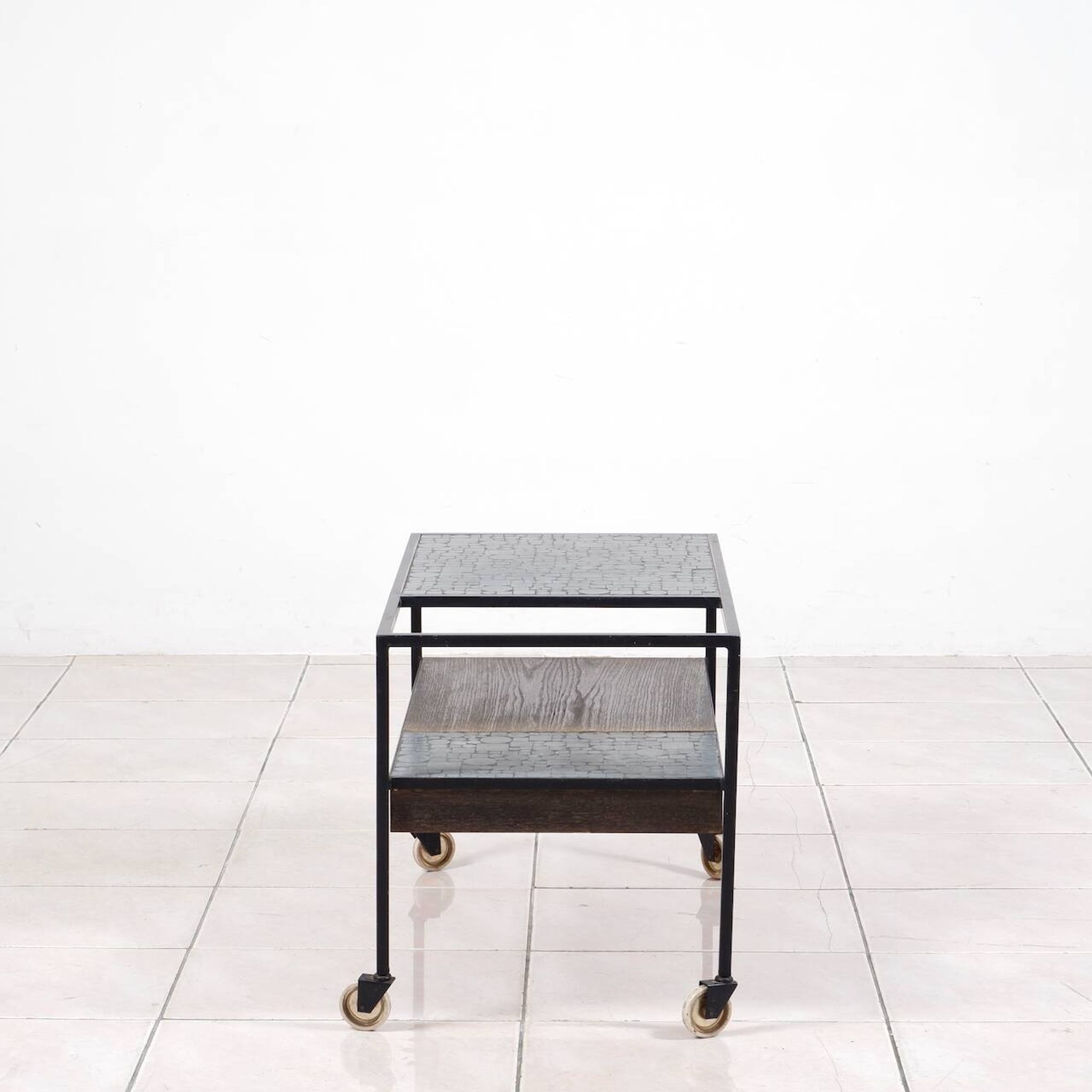 Chariot de bar en mosaïque par Herbert Hirche pour Rosenthal