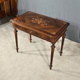 Table à système en marqueterie, style louis xvi – 2ème moitié xixe