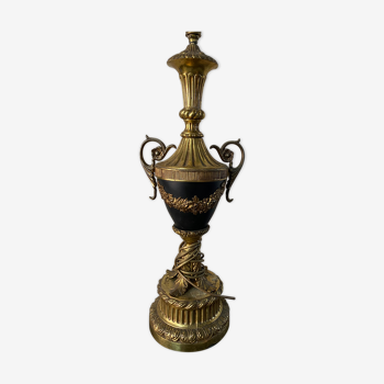 Pied de lampe de séjour Louis XVI bronze et laiton