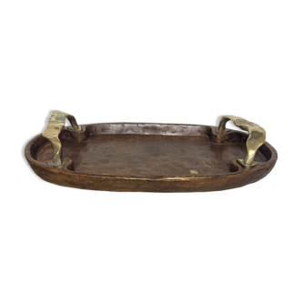 David Marshall wood and brass tray