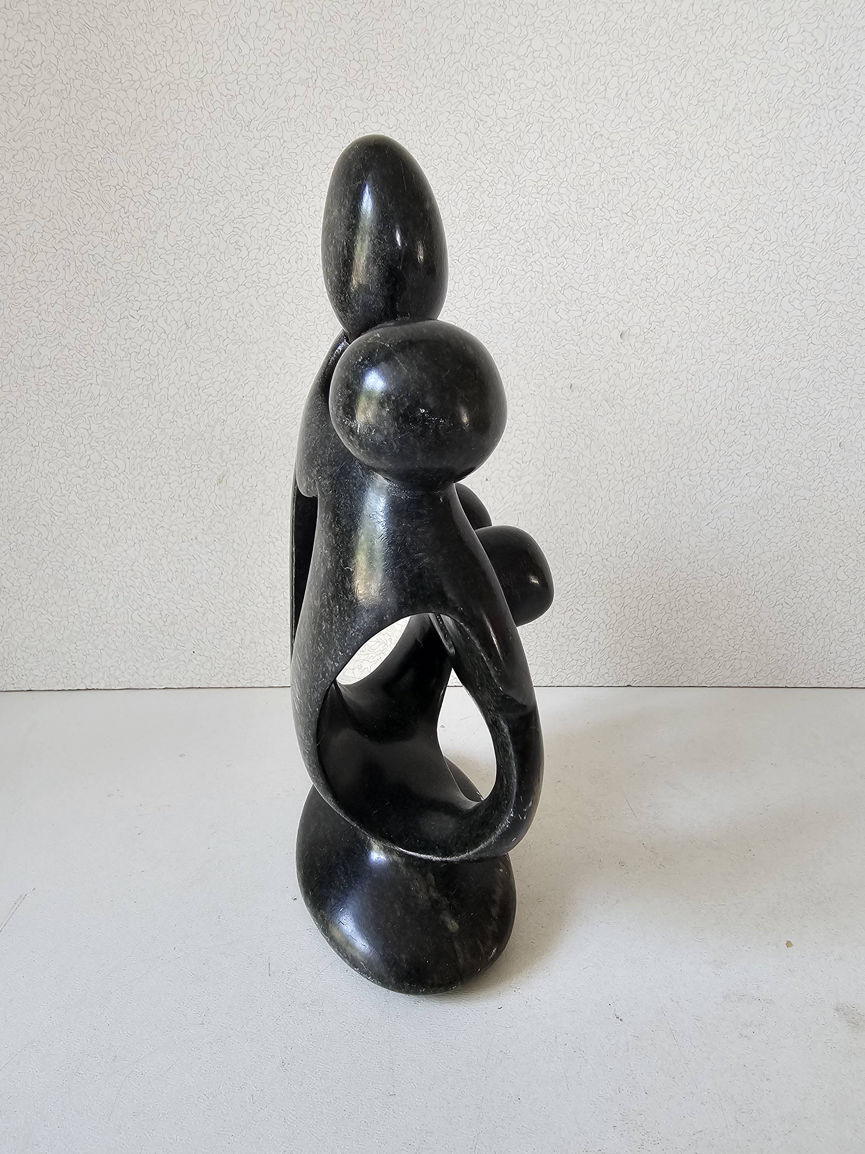 Soapstone Sculpture - Family Parents/Children Modern Design