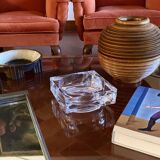 Monumental molded crystal ashtray, Sevres France 1970s