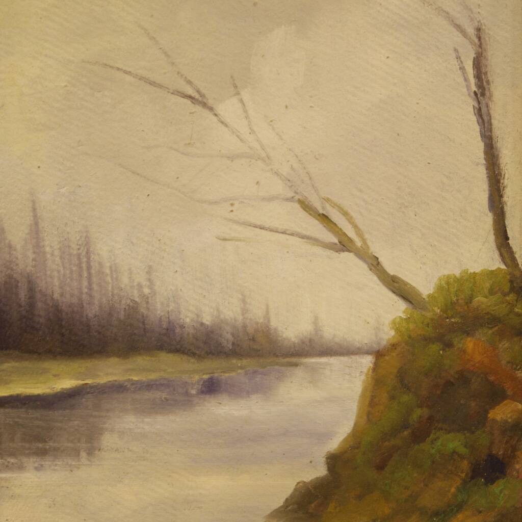 Signed Italian Landscape Painting From 20th Century