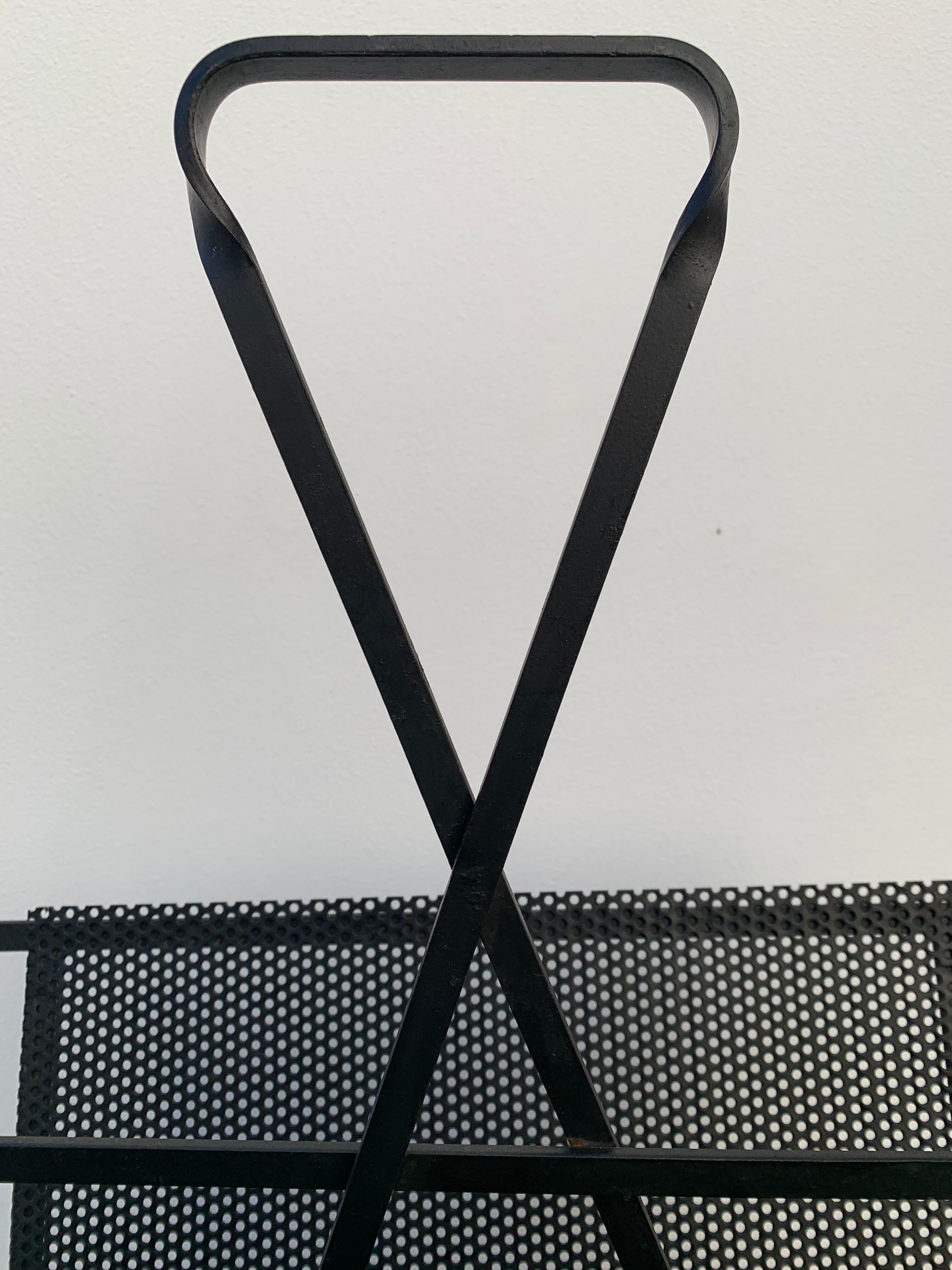 Black metal magazine rack Mathieu Mategot 1950