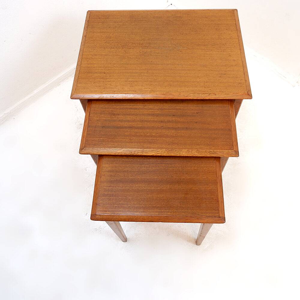 Nesting tables in teak mid-century modern - 1960s