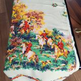 Vintage hunting tablecloth 145x125