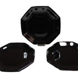 6 black Arcoroc "Octime" dinner plates (set 1)