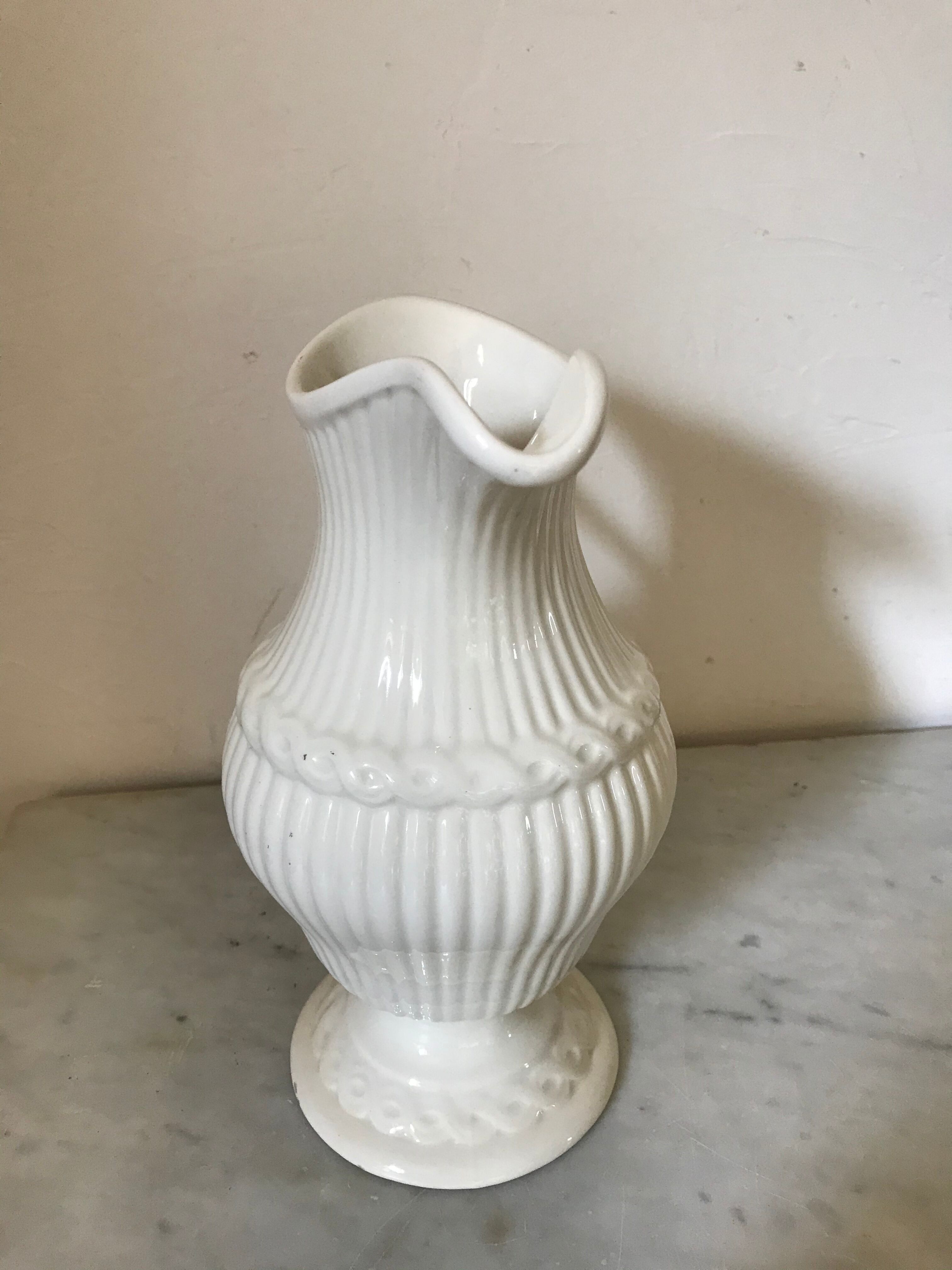 Gien enamel ceramic pitcher