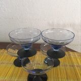 Five vintage cuts with blue glass