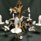 Vintage flower chandelier by maison masca 1950, hollywood regency design pendant light