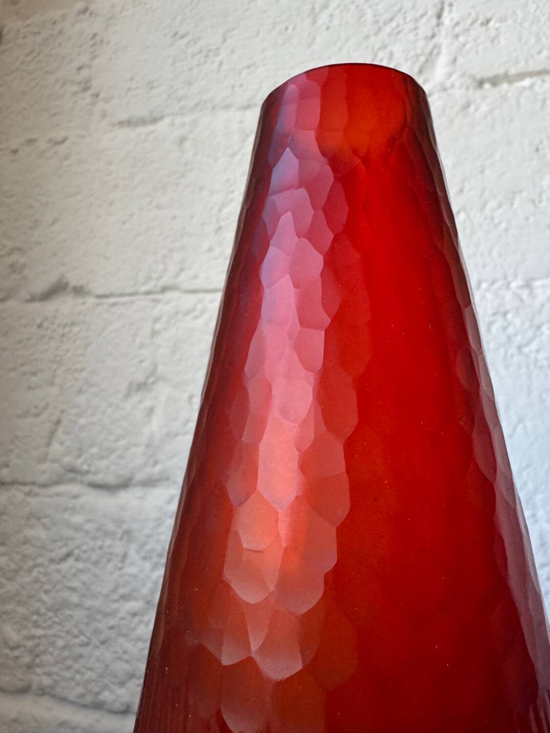 Art Deco style red glass vase