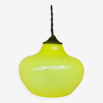 Suspension in vintage yellow opaline 70