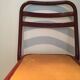 Chaise en bois et métal bordeaux