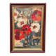 Swedish Oil on Canvas“Red Poppies and White Blossoms” by L. Stokes, Vintage