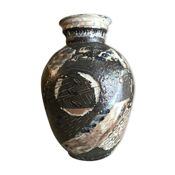 Vase céramique signé