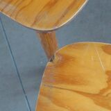 Set of 3 70s pine chalet style chairs