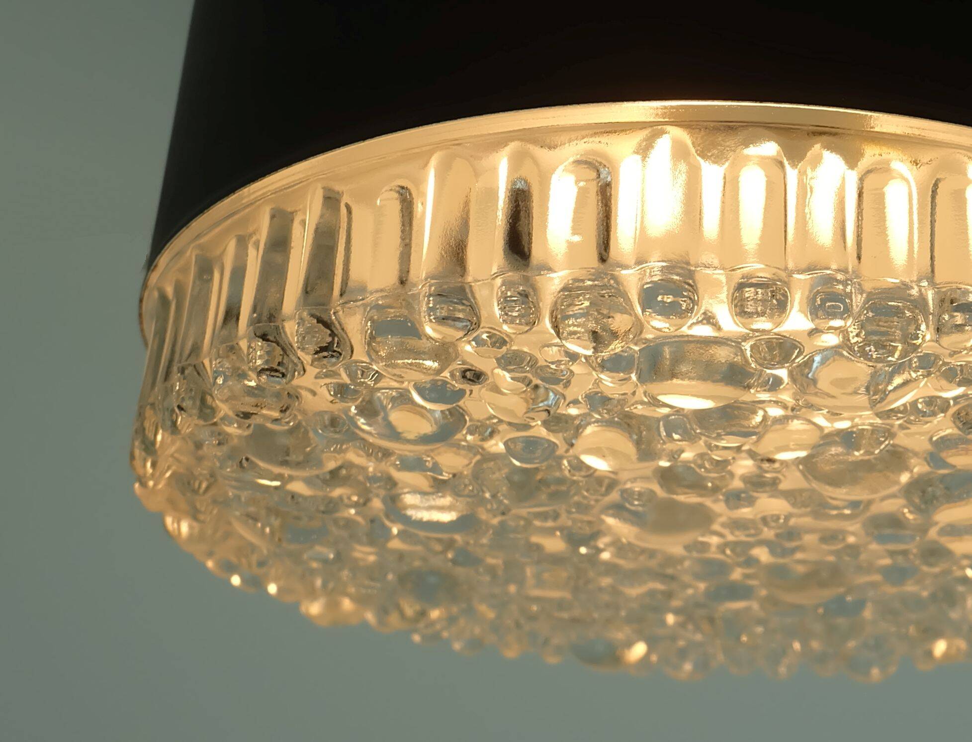 No.2 of 2- staff ceiling lamp or wall lamp model a 226 bubble glass 60s 70s