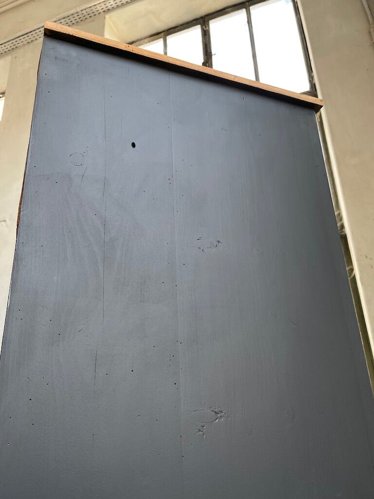 Old black storage window