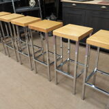 Lot of 6 old bar top stools 1970